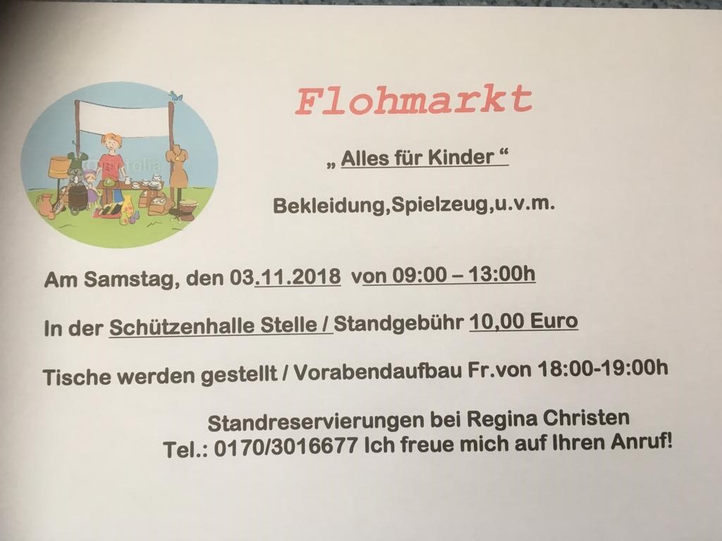 Flohmarkt für Kinder im Schützenhaus